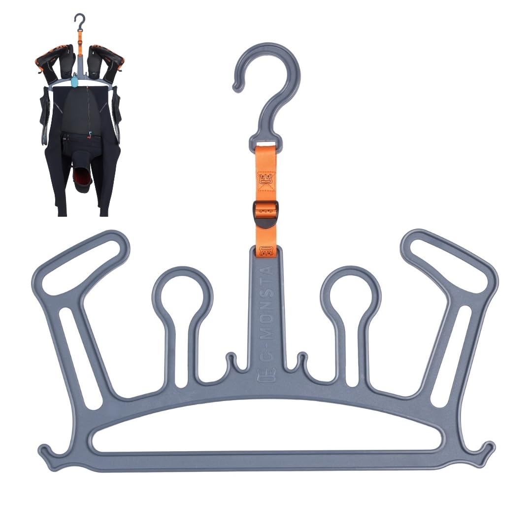 Photo 1 of c-monsta Wetsuit Hanger is a Quick Drying Heavy Duty Hanger for Wetsuit, Gloves and Boots (V2 Grey)