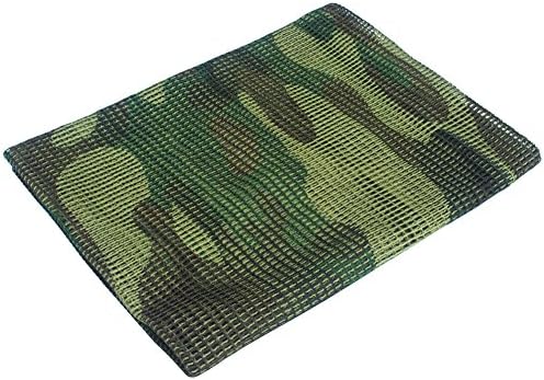 Mesh Scarf Camo Net Scraft for Wargame Sports Outdoor Activities Ghillie Sniper Veil Neckerchief,Woodland