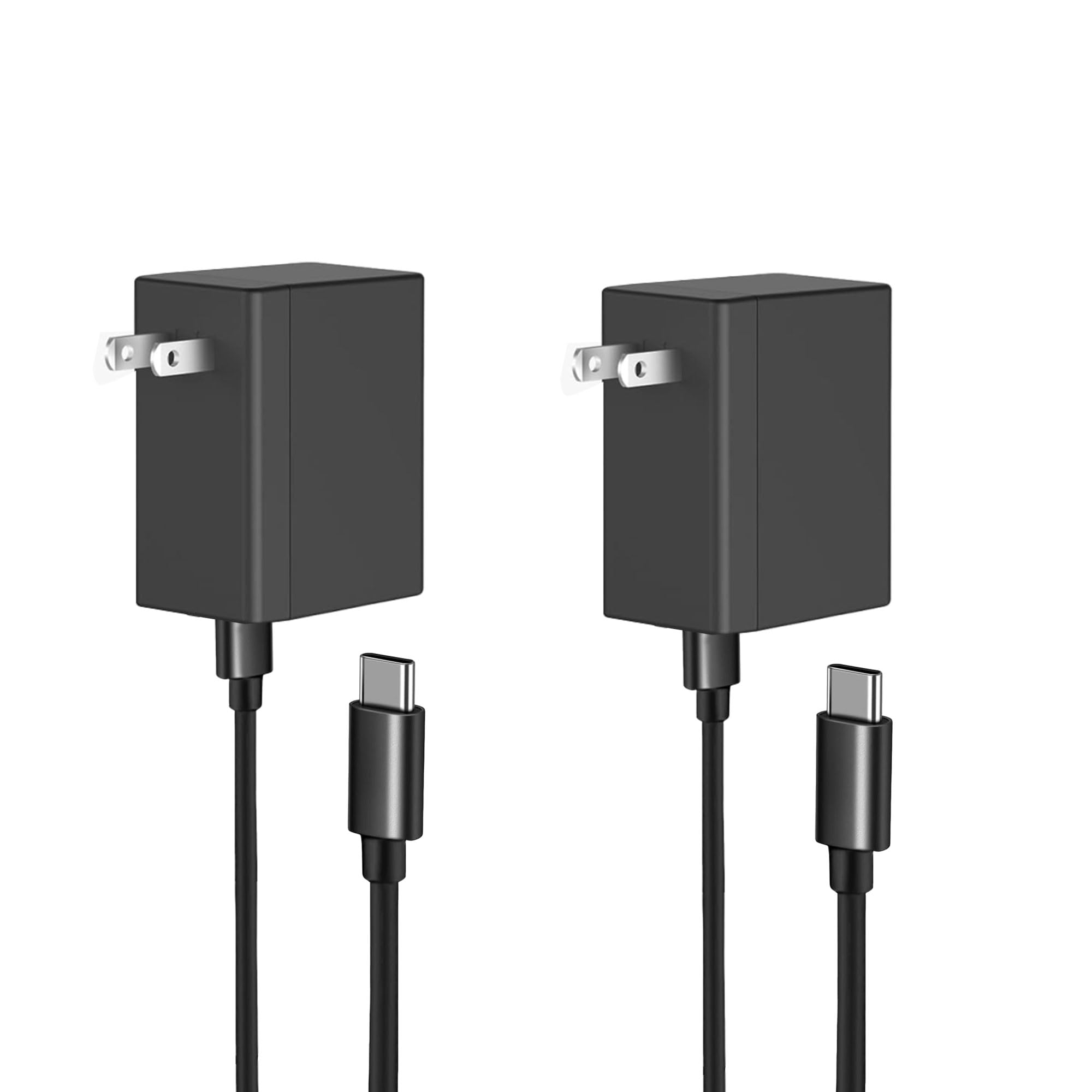 2-Pack Switch 2 Charger - AC Adapter for Nintendo 2 /Nintendo1, 6FT Charging Cable, Compatible with Switch/OLED/Lite, Steam Deck