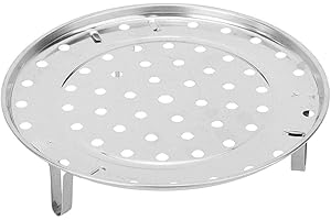 AGATIGE 9.5in Steamer Rack, Stainless Steel Round Steaming Tray Canner Steaming Rack Food Vegetable Steam Tray for Pressure Cooker Pot