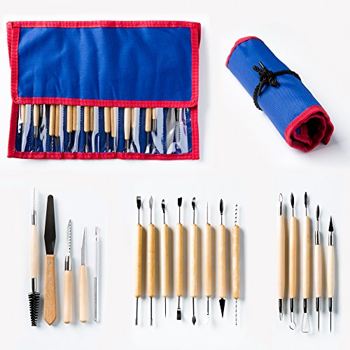 Skilled crafter clay modeling tools with roll-up case. …