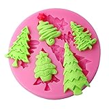 FOUR-C Cake Decor Moulds Christmas Tree Silicone Mold Color Pink