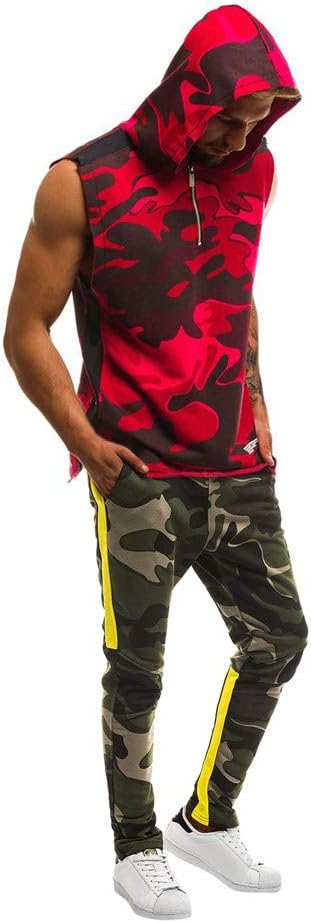 Linkay T-Shirt Tops Mens Boys Students Summer Tracksuit Set Jogger Camo Slim Fit Hoodies Bottoms Pants Trousers Sweat Suit Blouse 2019