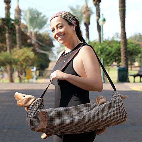 YogaPets-Full-Zip-Exercise-Cute-Yoga-Mat-Tote-Bag-with-Plush-Animal-Design-MediumLarge-Mat-Carrier-with-Strap-Side-Pocket-Fits-Most-Size-Mats