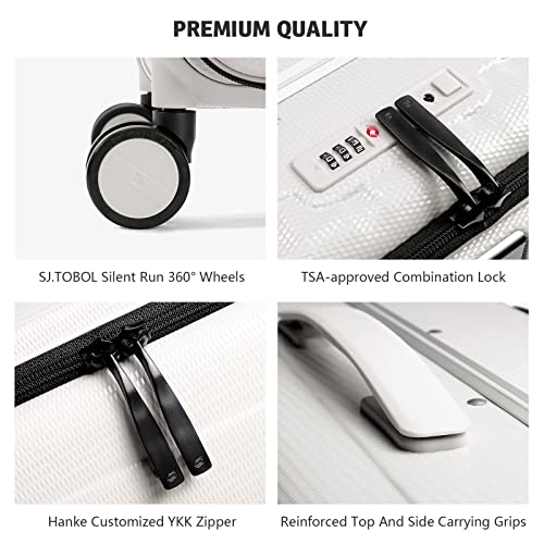 Hanke Lightweight Hardside Luggage 8 Spinner Silent Wheels Travel