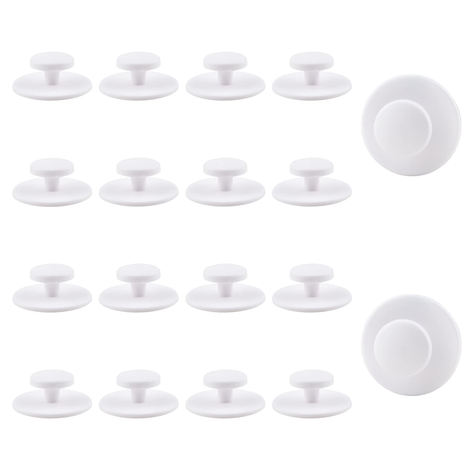 MOROBOR Self-Stick Drawer Knobs Pull Handle, 20pcs Plastic Drawer Handles Cabinet Knobs Drawer Auxiliary Pulls Handle Self-Stick Handle Helper (Pure White)