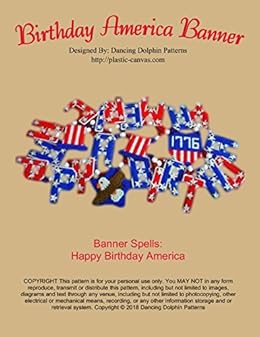 Birthday America Banner Plastic Canvas Pattern Kindle Edition
