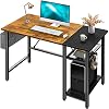 NOBLEWELL 47 inches Home Office Computer Writing Study Desk with Storage, Vintage Brown