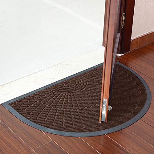 Mibao Half Round Entrance Door Mat, Winter Durable Large Heavy Duty