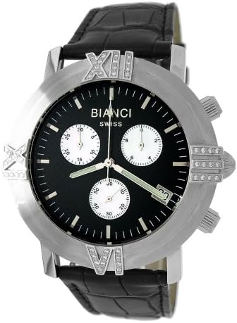 Roberto Bianci Men's 1849H_BLACK_BLKBND Diamond Accented Chronograph Date Watch