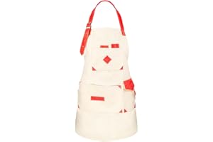 Eadwiella Gardening Apron with Pockets for Women Waterproof Canvas Garden Tool Apron with Adjustable Strap for Gardener Work Tool Craft Utility Apron