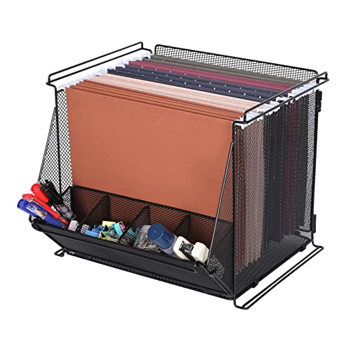 Stackable File Box With a Triangular Metal Basket, Organizer Racks