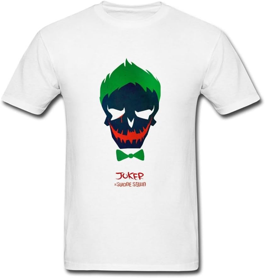 ZhengLu Men's Suicide Squad Joker T-Shirts Size L White