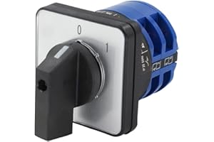 EDINSTRY 1Pcs Universal Changeover Selector Switch, Power Transfer Switch, 2 Positions 8 Terminals, LW26-32 C04/2 380V 32A Motor, Water Pump Generators, Rotary Cam Selector