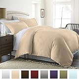 Beckham Hotel Collection Luxury Soft Brushed 1800 Series Microfiber Duvet Cover Set - Hypoallergenic - King/Cal King, Cream