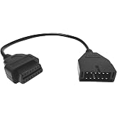 GAOLAOSY OBD1 to OBD2 Adapter, Auto Cable Code Reader Diagnostic Extension Tool, OBD1 12 Pins to OBD2 16 Pins Car Socket Scanner Cable, Auto Scanner Connector Replacement for Most Models