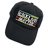 Shengyuan Lin Black Lives Matter Dad Hats Baseball Cap 3D Embroidered Adjustable Snapback Cotton Unisex Black
