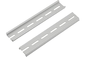 PZRT 2-Pack Aluminum 1.1mm Thickness Slotted DIN Rail,200mm 7.8" Length 35mm Standard Width, for Single Phase Switch Installing Fixed Solid State Relay