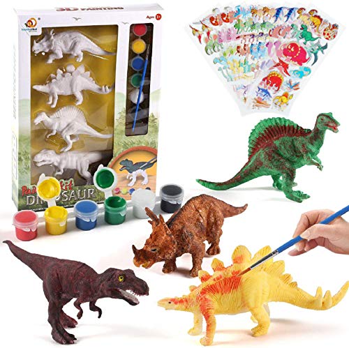 Tacobear Dinosaurier Malset Dinosaurier Figuren Selber Gießen zum Bemalen und Basteln Bastelset Kinder Jungen Kreativ…