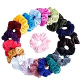 Mandydov 20 Pcs Hair Scrunchies Velvet Elastic Hair Bands Scrunchy Hair Ties Ropes Scrunchie for Women or Girls Hair Accessories, 20 Assorted Colors Scrunchies