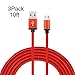 Frieso Micro USB Charging Cable, 10-Feet (3 Pack) - Red