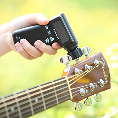 JOWOOM T2 Smart Automatic Guitar & Ukulele Tuner | Fast Acoustic Guitars Auto-Tuner With 180RPM Electric String Winder | Safe & Professional Grade Tuner For Ukuleles | USB Rechargeable Battery | Black - Thumbnail 2