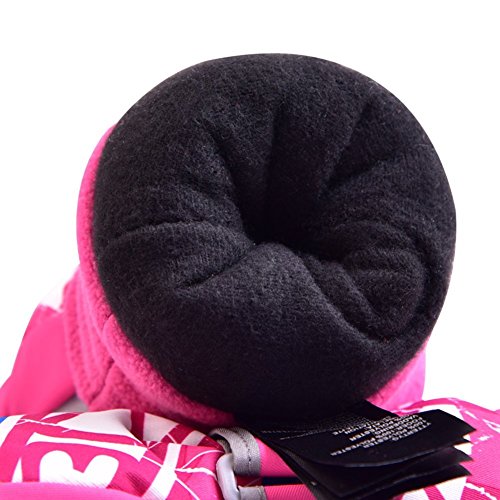 HUOZAO Children Snow Mitten Gloves for Teens Kids Windproof and waterproof Snowboard Skiing with Wrist Sleeves (Rose) M