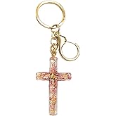 Glimbely Cute Cross Keychain Fashion Bag Purse Charms Flower Keyring Car Keys Backpacks Accessories for Women