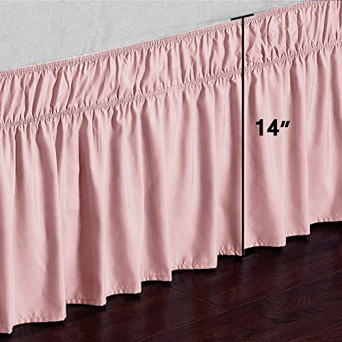 Obytex Wrap Around Bed Skirts Fashional Elastic Dust Ruffle Silky Soft