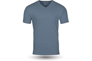 Fresh Clean Threads V Neck T Shirts for Men - Pre Shrunk Soft Fitted Premium Classic Tee - Men's T-Shirt Cotton Poly Blend