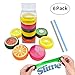 ESSENSON 28 0 Magic Crystal Slime Putty Toy Soft Rubber Fruit Slime for Kids, Students, Birthday, Party - 6 Pack with 2 Straws