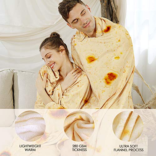 Admitrack Burrito Tortilla Blanket, Flannel Burritos Wrap Blanket