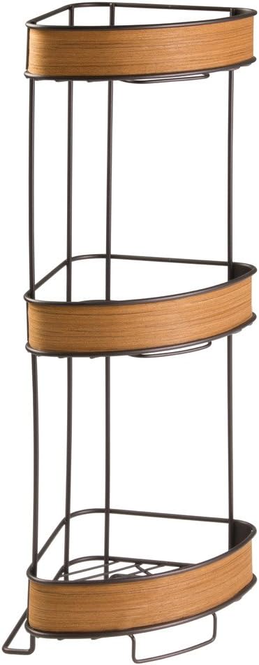InterDesign RealWood Estantería esquinera de pie; estantería para baño