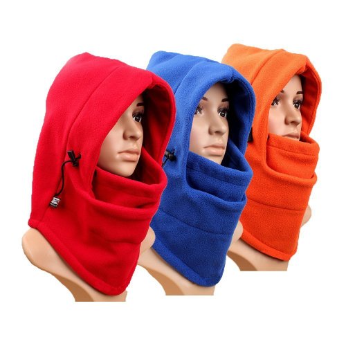 Sealike Winter 6 in 1 Warm Fleece Balaclava Hood Ski Bike Cycling Wind Stopper Mask Cover Cap Fleeces Helmet with a Stylus(Red)