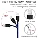 Iphone Charger 5Pack Cable Data Sync USB Cord Wecool Lightning Cable Nylon Braided 8 Pin Charging for iPhone iPad iPod Black and Blue