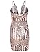 ROMWE Women's Sequin V-Neck Spaghetti Strap Bodycon Cocktail Dress