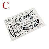 Waterproof Halloween Full Body Joker Stickers Decal Cosplay Party Temporary Tattoos, C