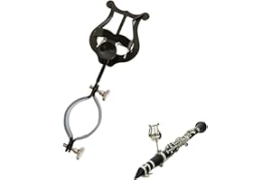 Lyyxjsltd Sheet Music Stand, Clarinet lyre Music Clip, Metal Clarinet Sheet Music Clip Holder for Flip Folder Marching Band f