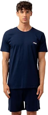 Pigiama Uomo Cotone 100%, Set Maglietta e Pantaloni Corti Uomo, Morbido e Confortevole, Blu, Taglie M