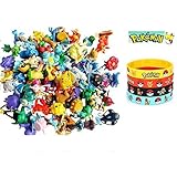 24 Pokemon Figures - Mini Cake Topper Toys - Pikachu Guaranteed + 12pc Pokemon Bracelet by JUSTINE