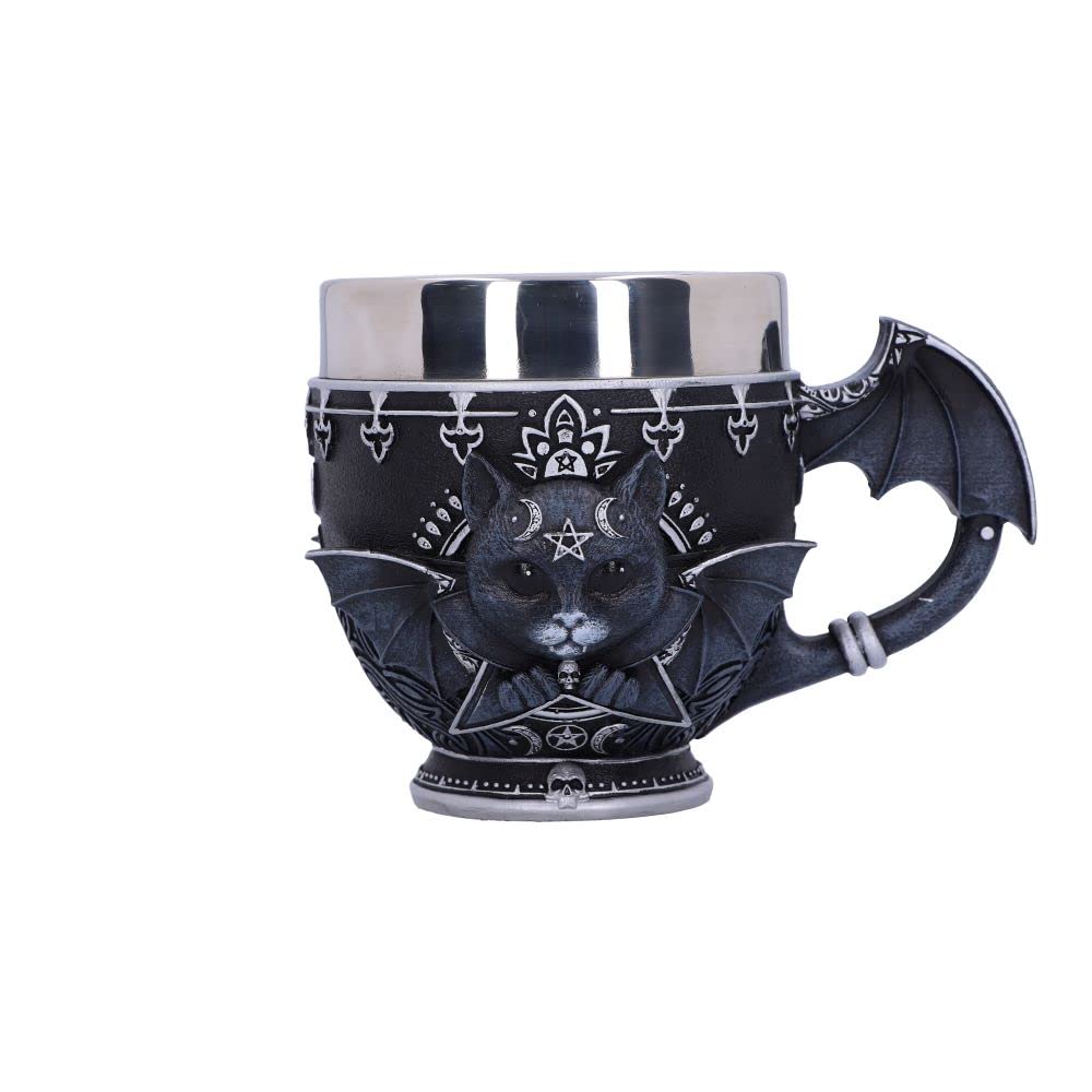Nemesis Now Pinkys Up Malpuss Cup, Black, 11cm