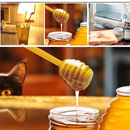 24 Pack Mini Wood Honey Dipper Sticks 3 Inch Server for Honey Jar Dispense Drizzle Honey and Wedding Party Favors-by Blinyang - Thumbnail 2