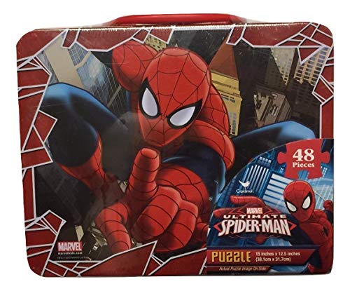 Marvel Spiderman 48 Piece Puzzle in Tin Lunchbox