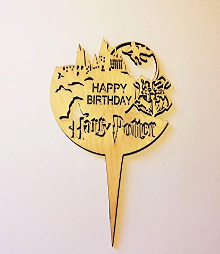 Harry Potter Wooden Cake Topper For a Big Cake! Size 18 cm/ 7 inch height 11 cm/ 4.33 inch width gift for kids Harry Potter party decor