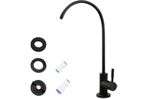 HOANMPY Water Filter Faucet,Drinking Water Faucet Fits Reverse Osmosis and Water Filtration System for Kitchen Bar Sink Faucet in Non-Air Gap SUS304 Stainless Modern Matte Black Lead-Free