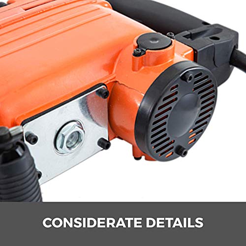 2200W Electric Demolition Jack Hammer Heavy Duty Concrete Breaker 1400 BPM Jack Hammer Demolition Drills with Flat Chisel Bull Point Chisel and Gloves (2200W, Orange)