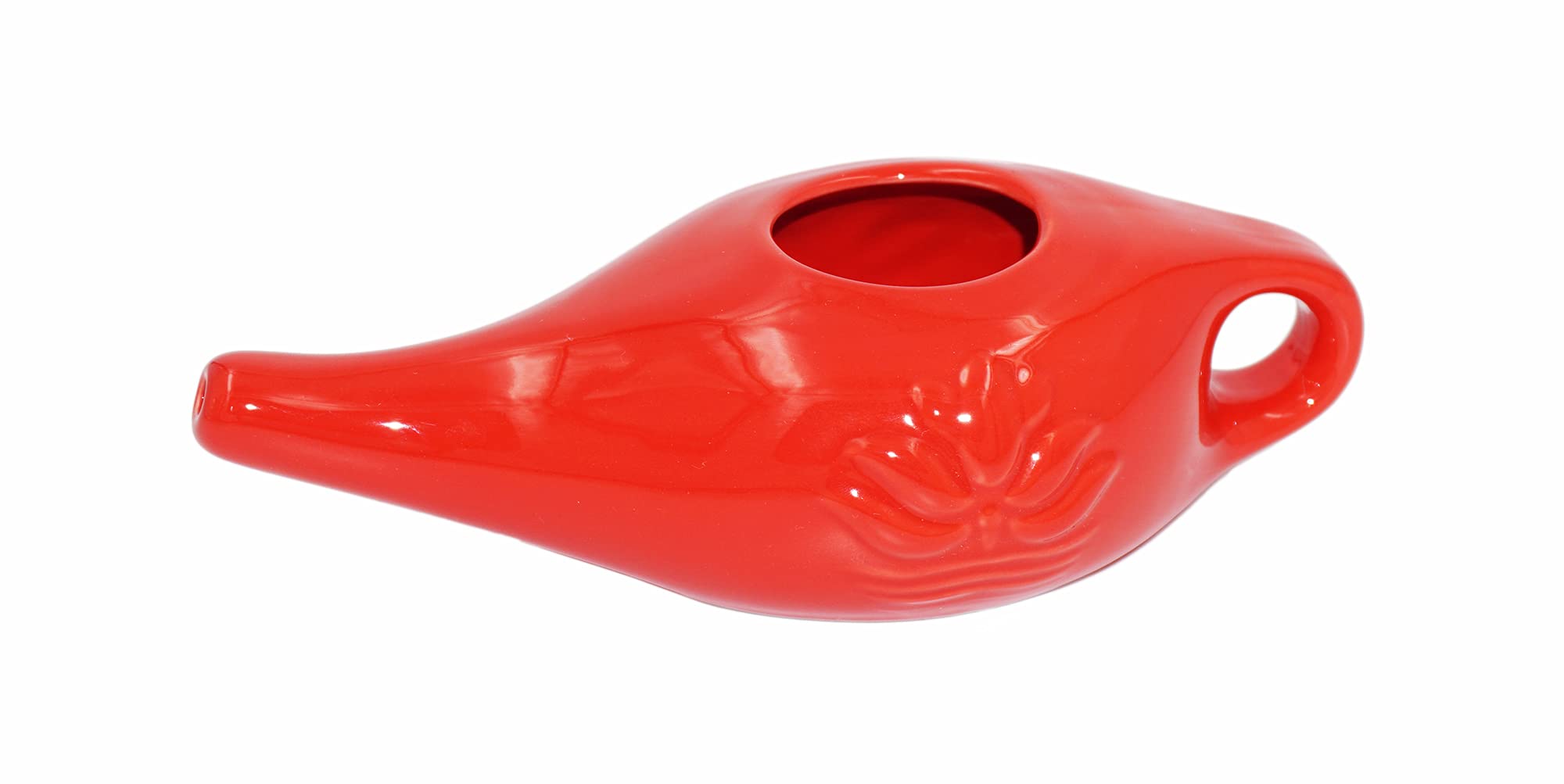 Biebri NetiPot Ceramic Nose Cleansing Jug, 250 ml, Red