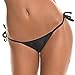 Sexy Women's Black Tie Sides T Back Bikini Thong Bottom(Black,L)