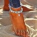 FineMe Starfish Turtle Anklets Multiple Layered Boho Gold Chain Anklet Heart Beach Rhinestones Turquoise Stone Charm Anklet (A1: Turtle)
