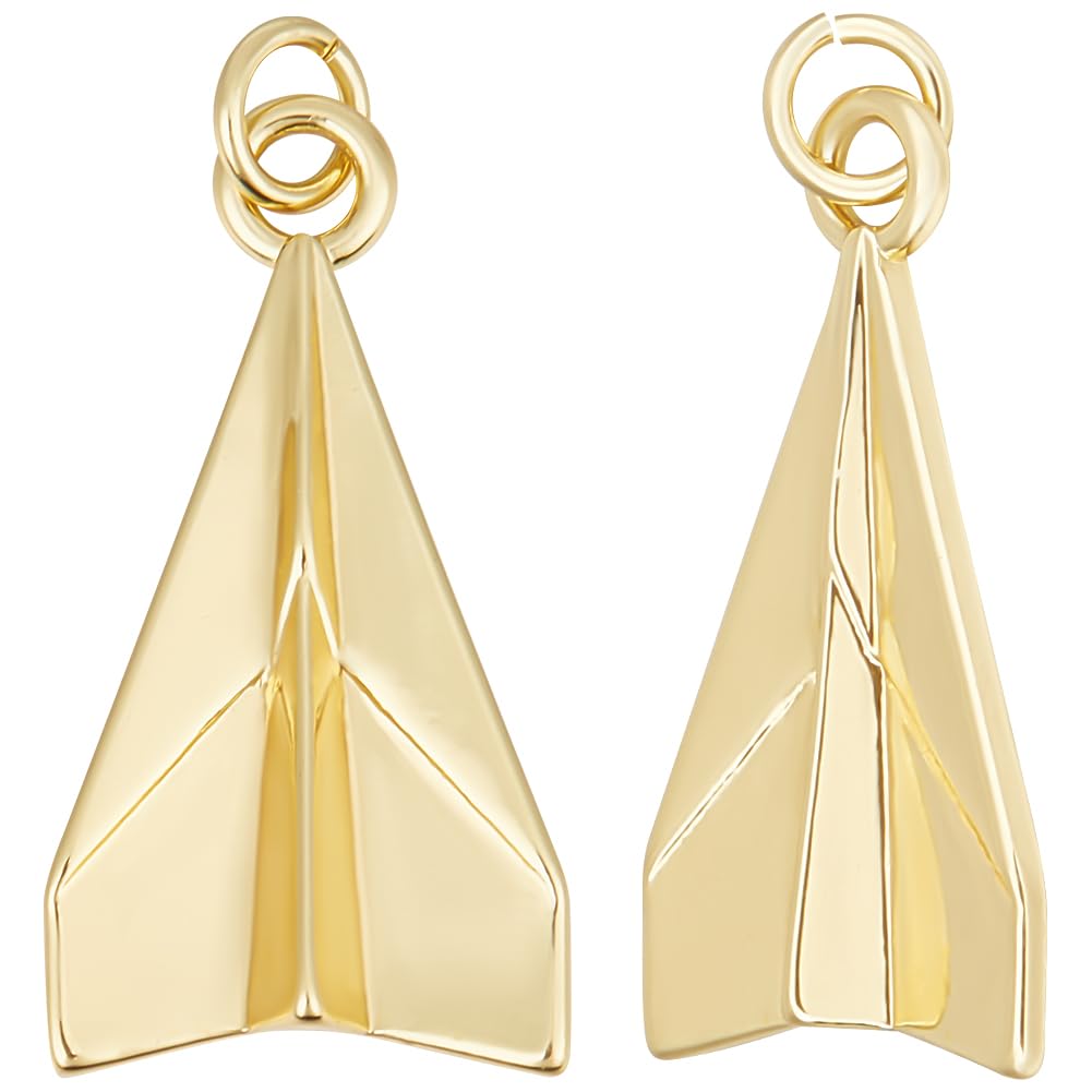 Beebeecraft 1 Box 6Pcs Plane Charms 18K Gold Plated Brass Aircraft Pendants Charms for DIY Jewellery Gift Bracelets Necklaces Making